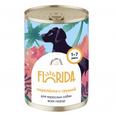 FLORIDA (консервы) консервы для собак "Перепёлка с грушей